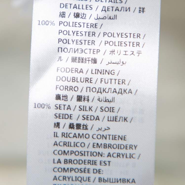 Pre Owned Gucci Blue Neck Tie Detail Flora Silk Jacket M