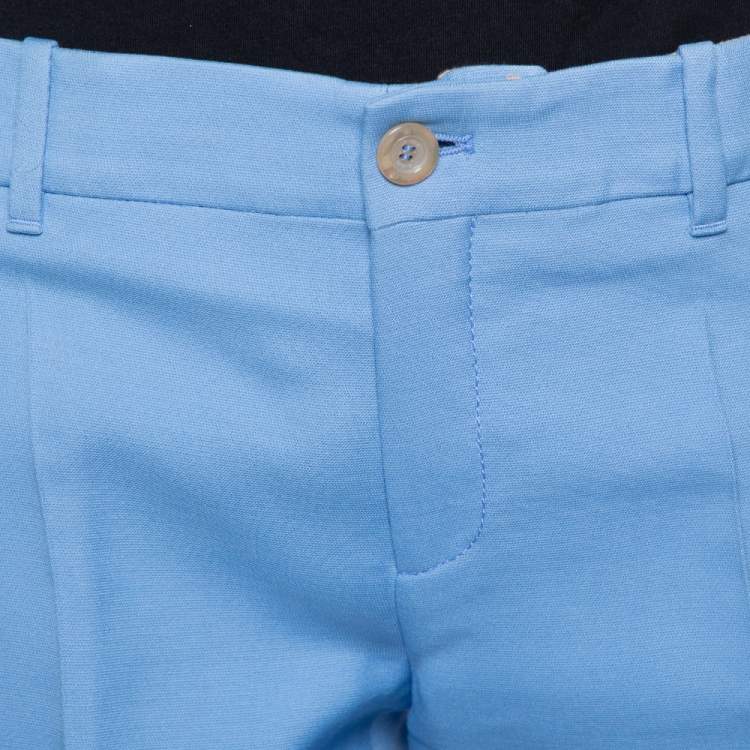 مملوكة مسبقًا Gucci Blue Wool & Silk Tapered Trousers S