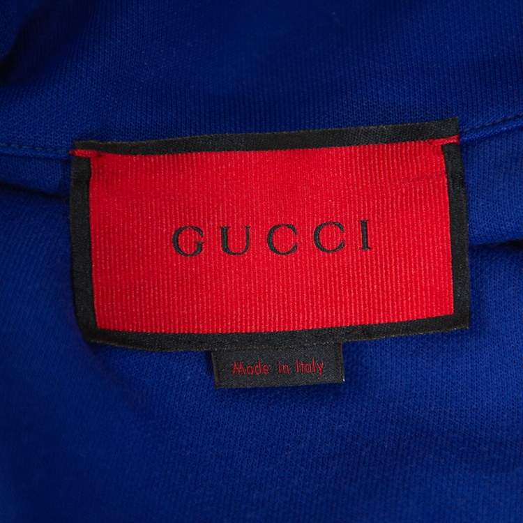 Pre Owned Gucci Multicolor Jersey Tiger Applique Detail Drop Shoulder Track Jacket L