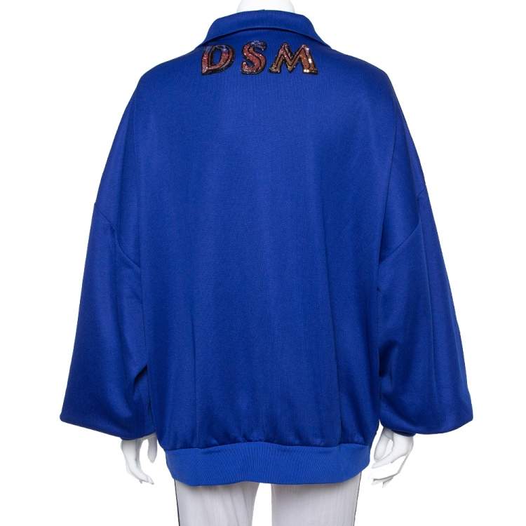 Pre Owned Gucci Multicolor Jersey Tiger Applique Detail Drop Shoulder Track Jacket L