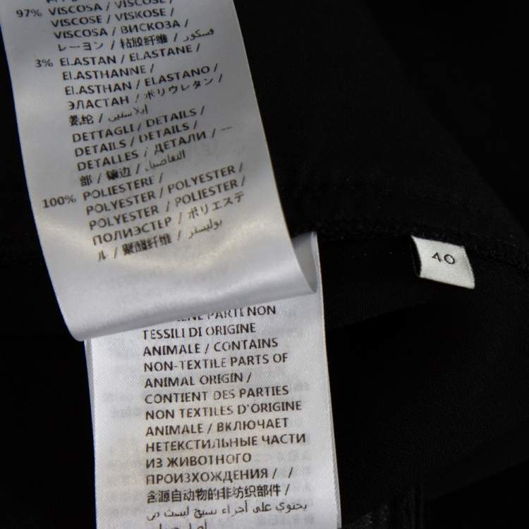 Pre Owned Gucci Black Crepe Side Stripe Detail Bootcut Trousers S