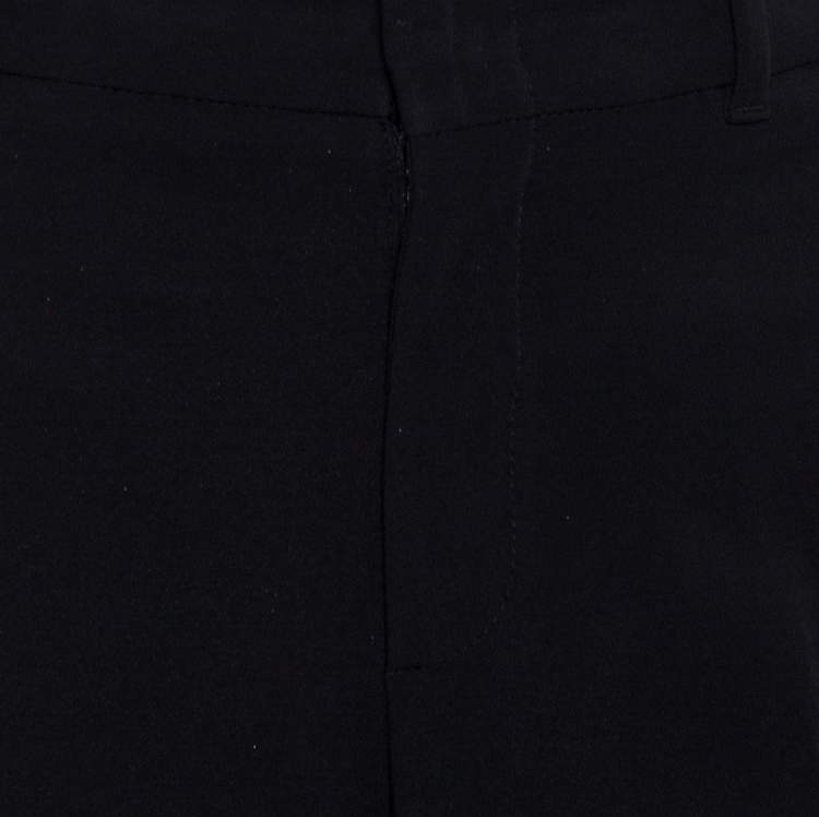 Pre Owned Gucci Black Crepe Side Stripe Detail Bootcut Trousers S