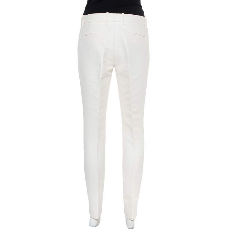 مملوكة مسبقًا Gucci White Cotton Skinny Trousers M