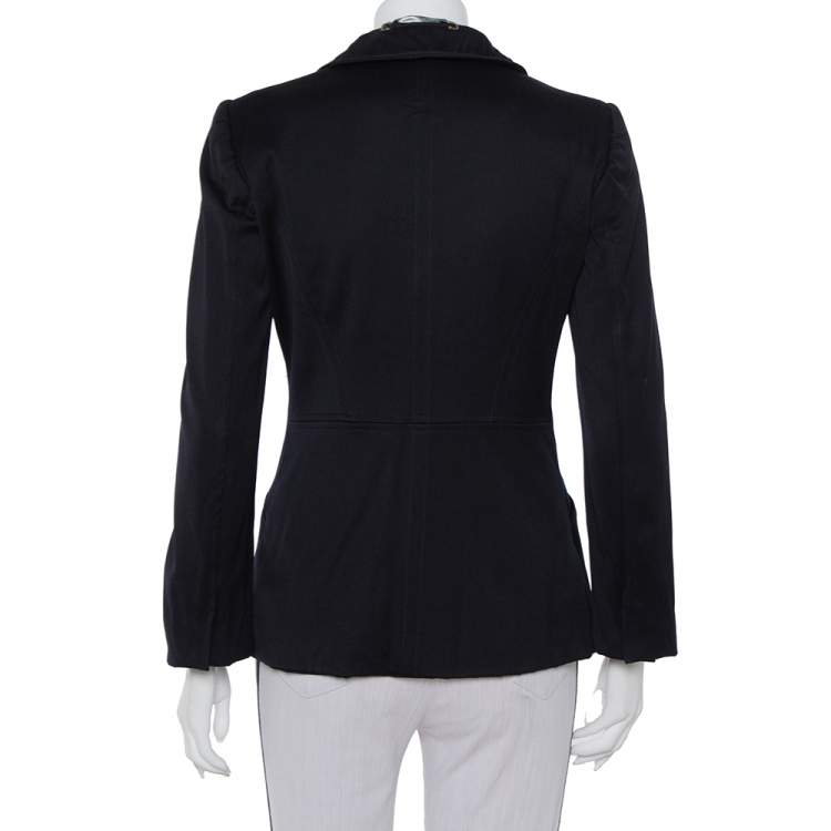 Pre Owned Gucci Midnight Blue Wool Button Front Blazer M