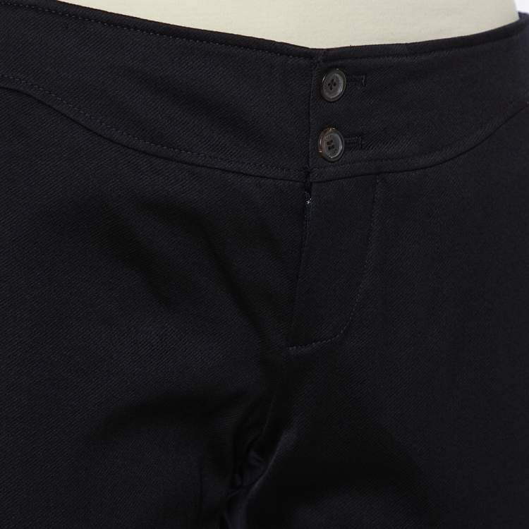 Pre Owned Gucci Navy Blue Wool Straight Leg Trousers M