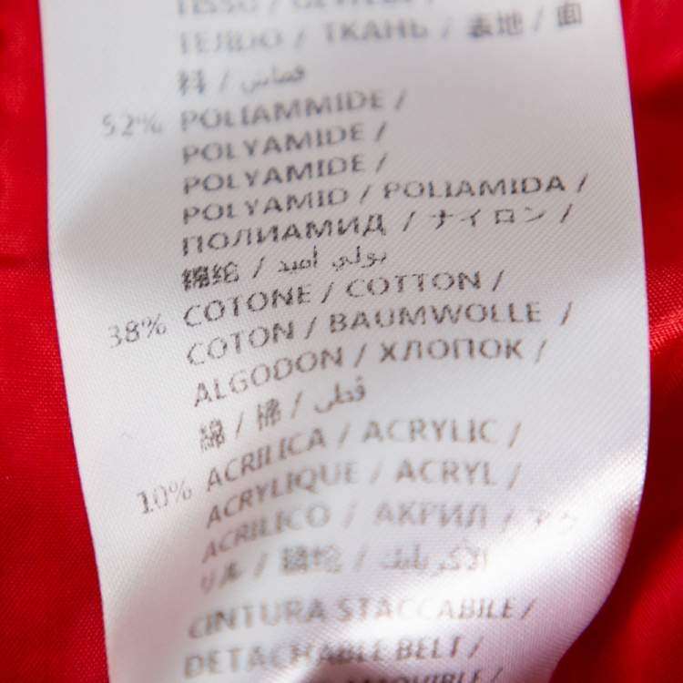 Pre Owned Gucci Red Tweed Button Front Jacket L