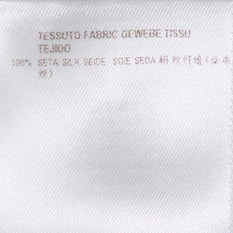 Pre Owned Gucci White Floral Printed Silk Neck Tie Detail Sleeveless Top M