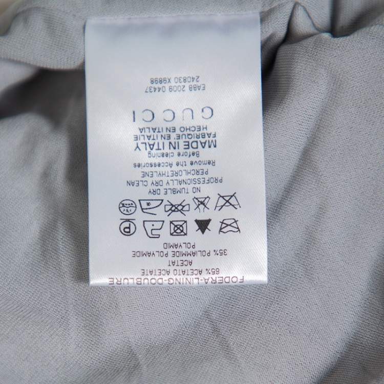 Pre Owned Gucci Grey Knit Leather Belt Detail Tank Top M