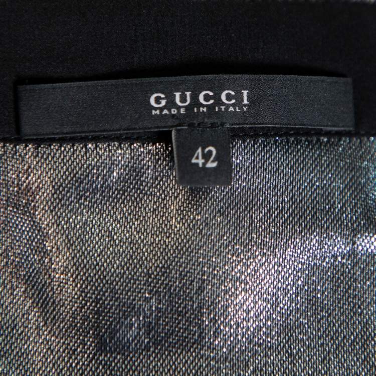 Pre Owned Gucci Metallic Lurex Silk Button Front Shirt M