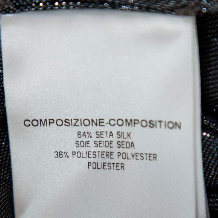 Pre Owned Gucci Metallic Lurex Silk Button Front Shirt M