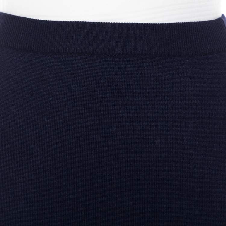 Pre Owned Gucci Vintage Navy blue Wool & Silk Mini Skirt S