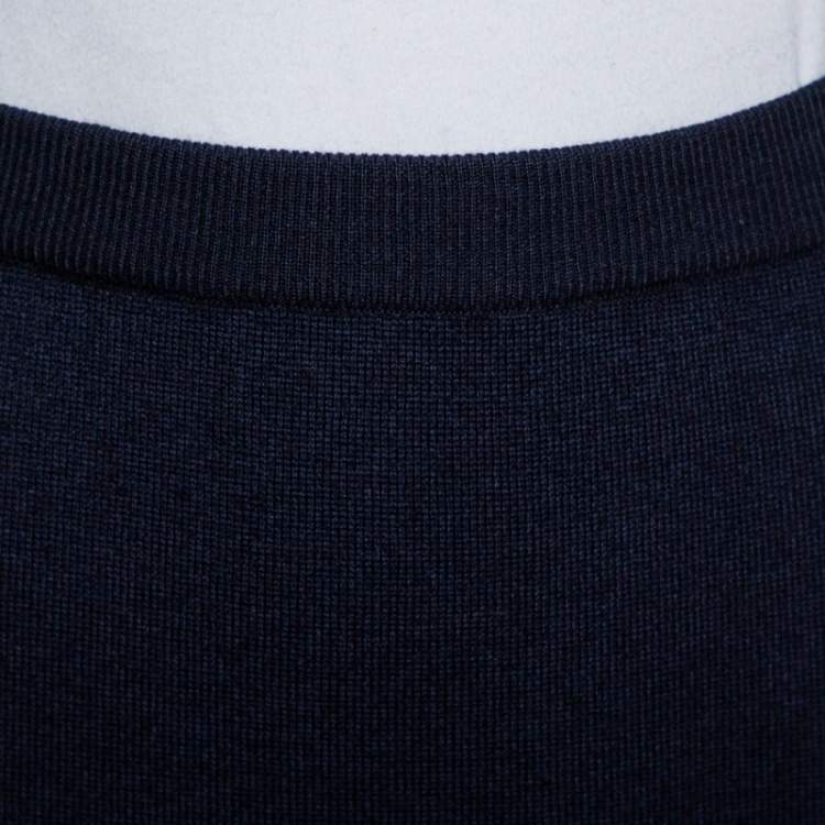 Pre Owned Gucci Vintage Navy blue Wool & Silk Mini Skirt S