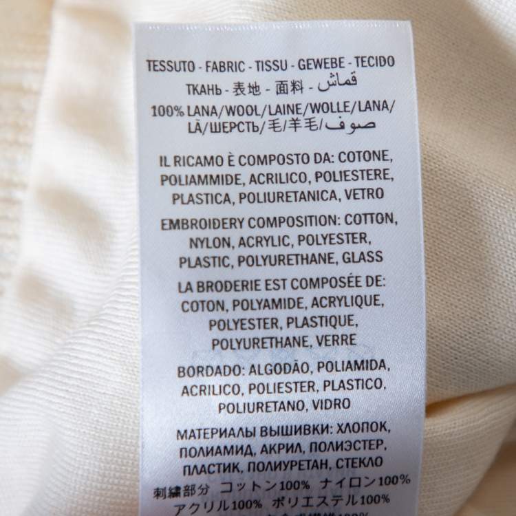 Pre Owned Gucci Cream Wool Snow White Sequin Embellished Crewneck Sweater S