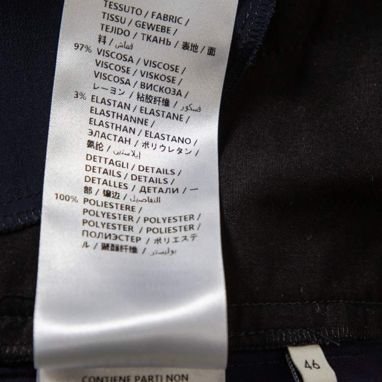 Pre Owned Gucci Navy Blue Knit Side Strip Trim Detail Bootcut Pants L