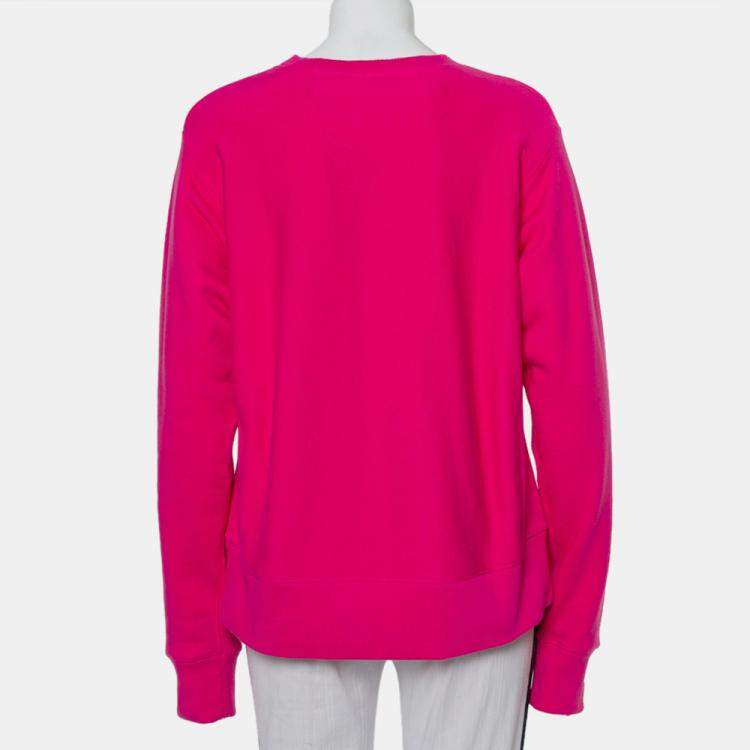 Pre Owned Gucci Pink Cotton Teddy Bear Applique Crewneck Sweatshirt S