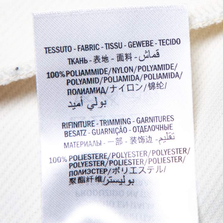 Pre Owned Gucci Off White Knit Striped Trim Detail Zip Front Jacket L