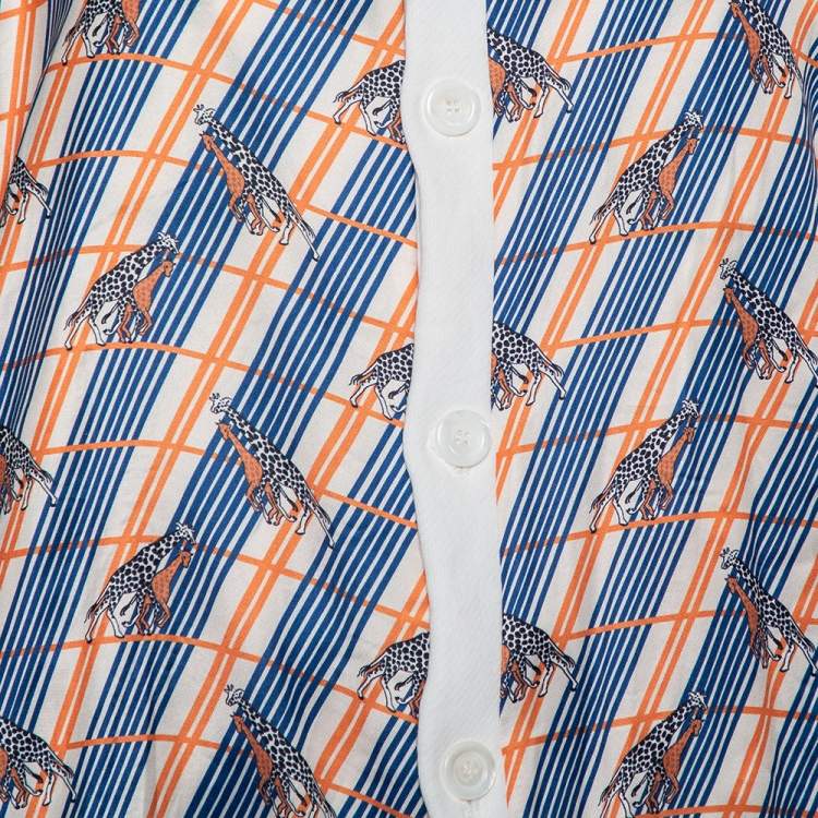 Pre Owned Gucci White Cotton & Silk Tennis Racket Embroidered Button Front Reversible Jacket S