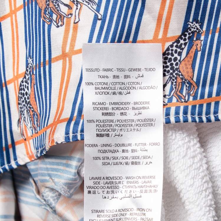 Pre Owned Gucci White Cotton & Silk Tennis Racket Embroidered Button Front Reversible Jacket S