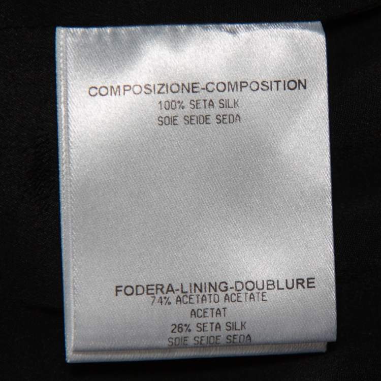Pre Owned Gucci Black Silk Contrast Trim Detail Halter Neck Shift Dress M
