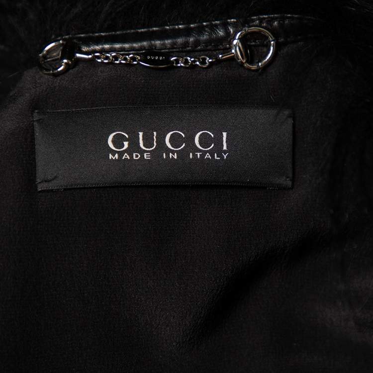 Pre Owned Gucci Black & Blue Fur Bolero (One Size)