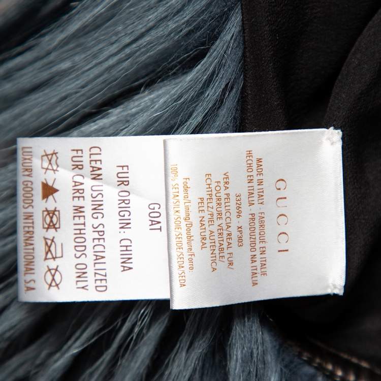 Pre Owned Gucci Black & Blue Fur Bolero (One Size)