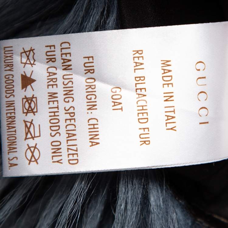 Pre Owned Gucci Black & Blue Fur Bolero (One Size)
