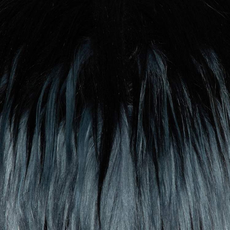 Pre Owned Gucci Black & Blue Fur Bolero (One Size)