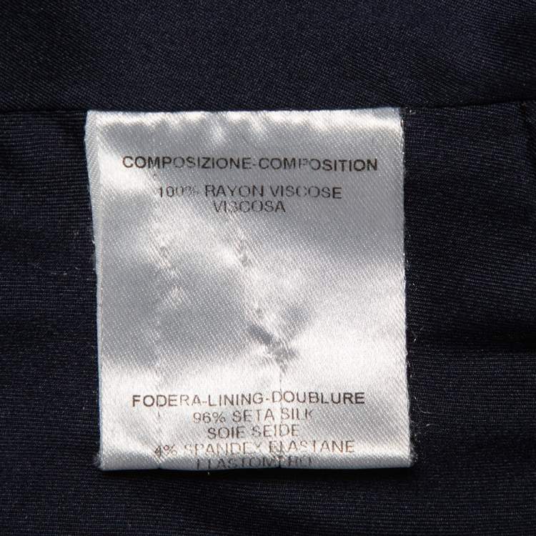 Pre Owned Gucci Navy Blue Velvet Satin trim Button Front Blazer S