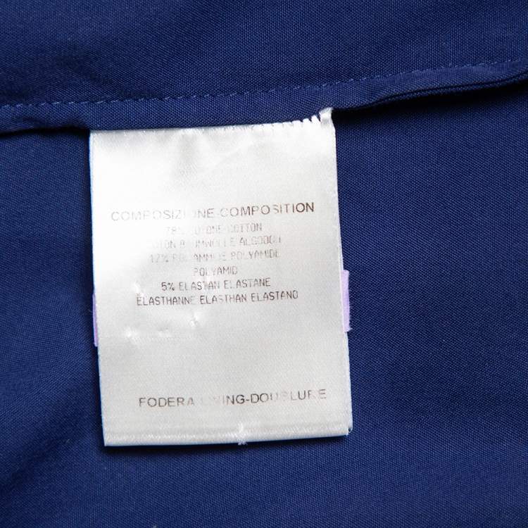 Pre Owned Gucci Navy Blue Cotton Paneled Button Front Shirt S