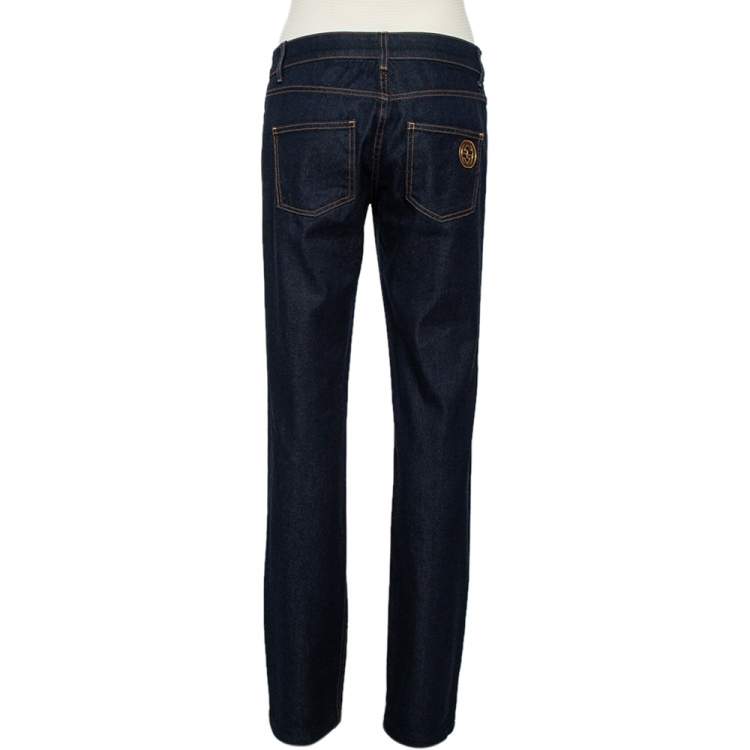Pre Owned Gucci Navy Blue Denim Straight Leg Jeans S