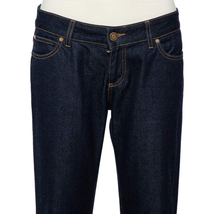 Pre Owned Gucci Navy Blue Denim Straight Leg Jeans S