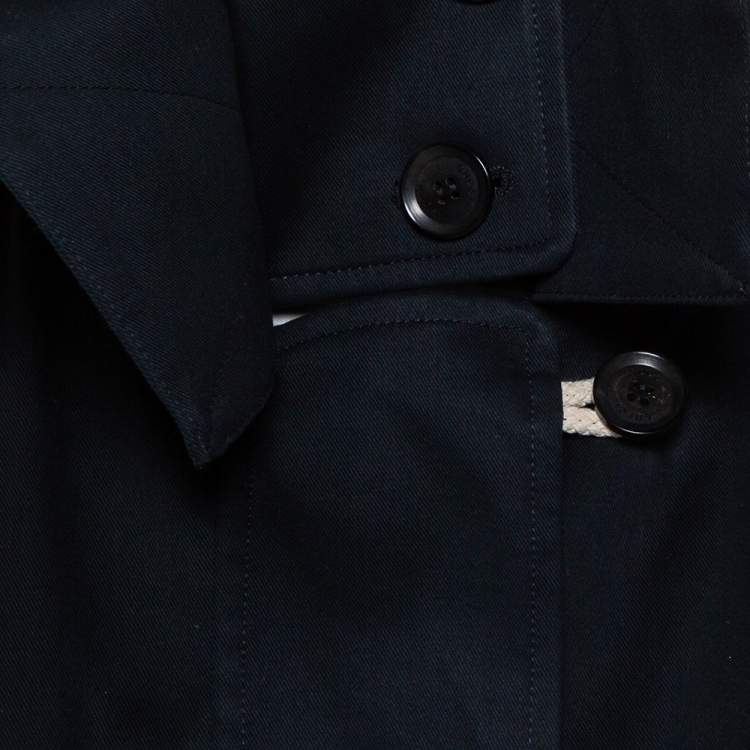 مملوكة مسبقًا Gucci Black Cotton Canvas Zip Front Hooded Jacket S