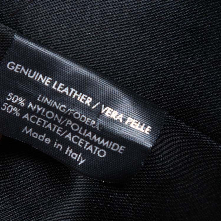 Pre Owned Gucci Black Leather Button Front Blazer S