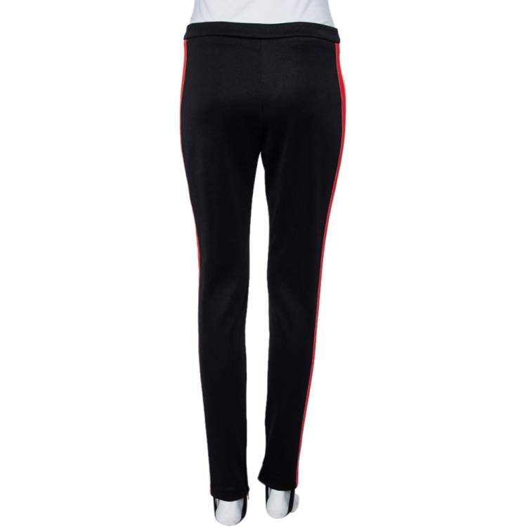 Pre Owned Gucci Black Jersey Logo Band Detail Technical Leggings M