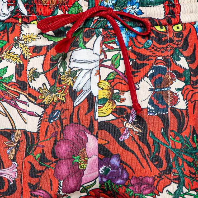 Pre Owned Gucci Multicolor Flora Printed Knit Joggers S