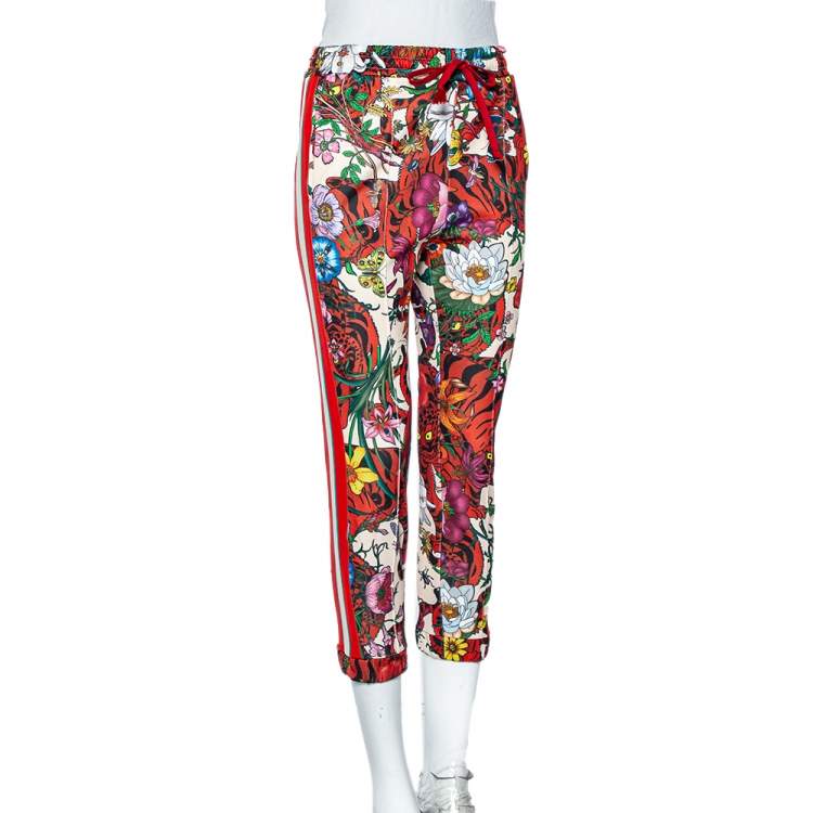 Pre Owned Gucci Multicolor Flora Printed Knit Joggers S