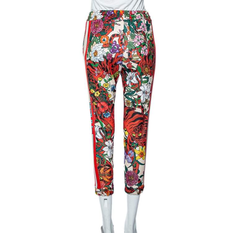 Pre Owned Gucci Multicolor Flora Printed Knit Joggers S