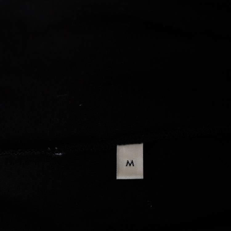 Pre Owned Gucci Black Logo Printed Cotton Distressed Oversized T-Shirt M 
