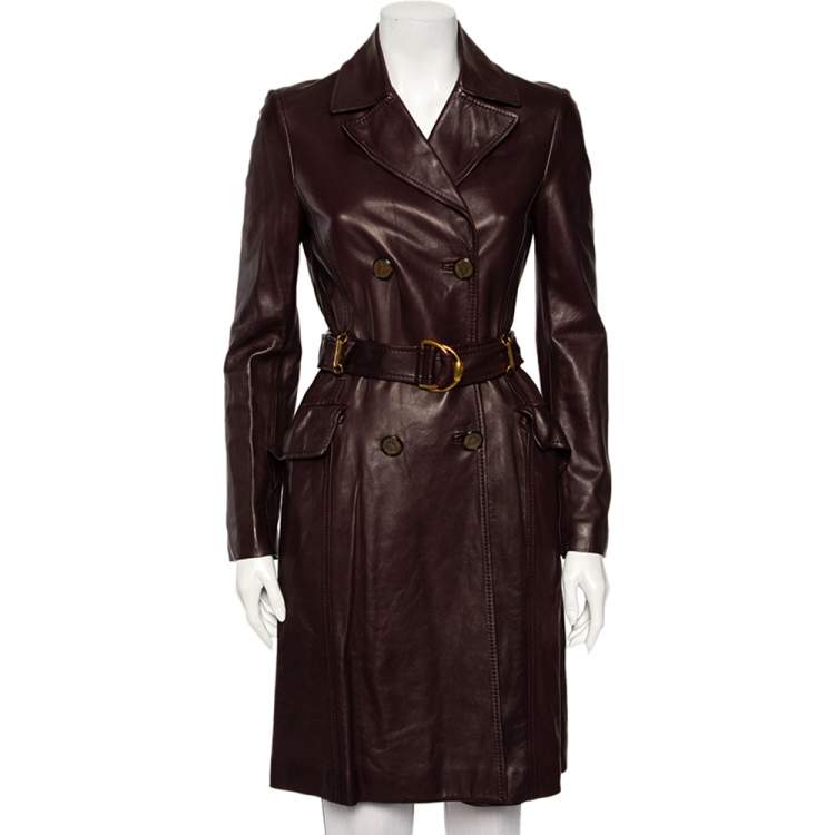 Gucci leather trench coat best sale