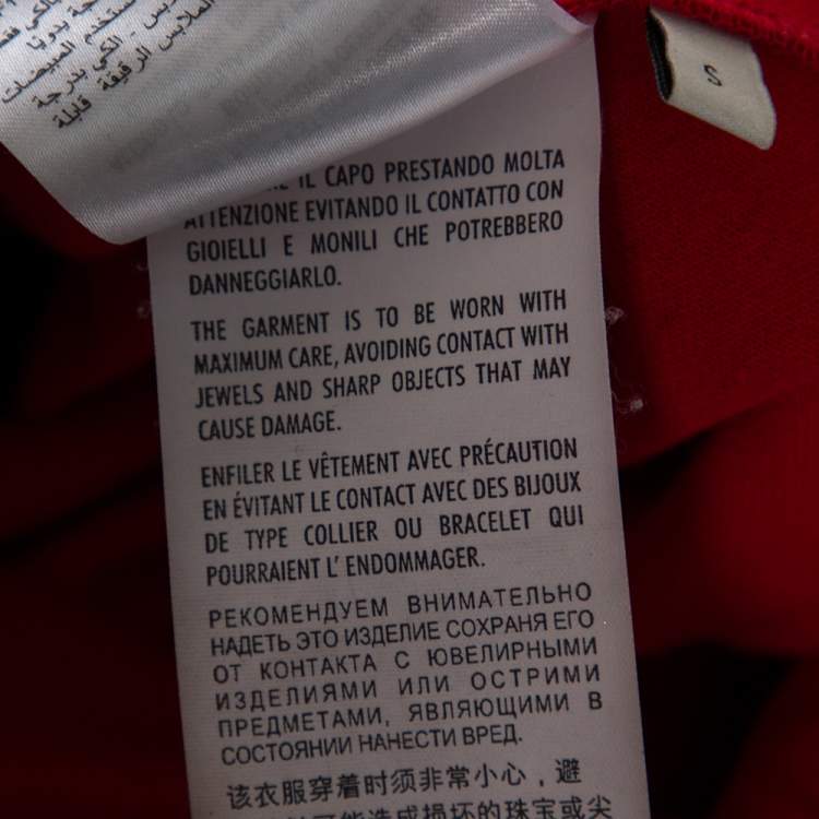 Pre Owned Gucci Red Jersey Floral Embroidered Technical Jacket S