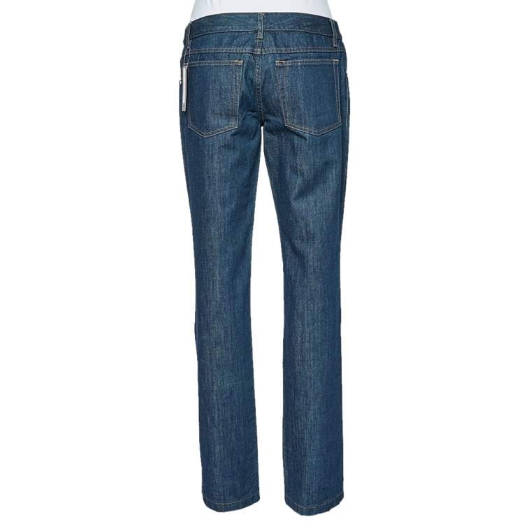 Pre Owned Gucci Blue Denim Straight Fit Jeans M