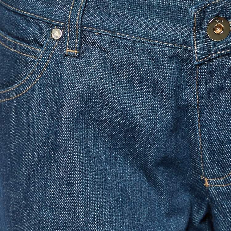 Pre Owned Gucci Blue Denim Straight Fit Jeans M