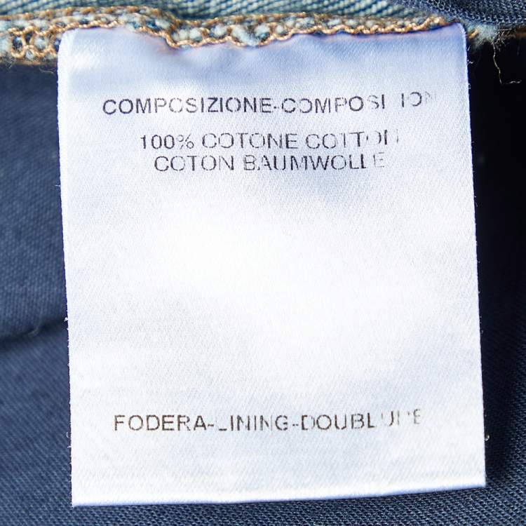 Pre Owned Gucci Blue Denim Straight Fit Jeans M