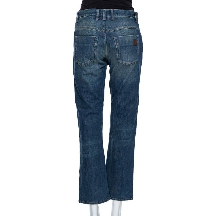 Pre Owned Gucci Blue Denim Faded Effect Regular Fit Jeans M