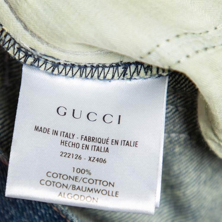 Pre Owned Gucci Blue Denim Faded Effect Regular Fit Jeans M
