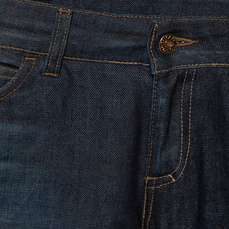 Pre Owned Gucci Blue Faded Effect Denim Legging Jeans S
