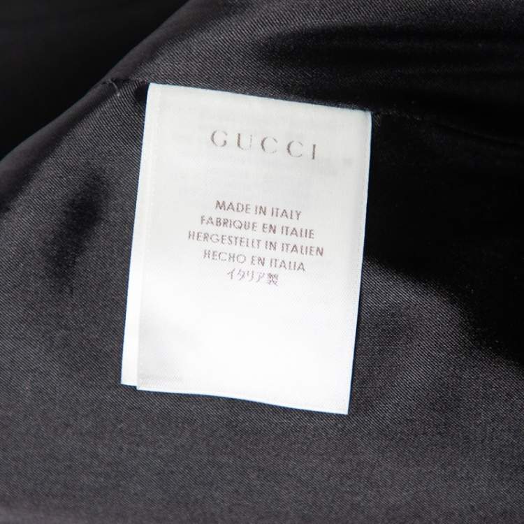 Pre Owned Gucci Black Wool Outline Stitch Detailed Blazer XS