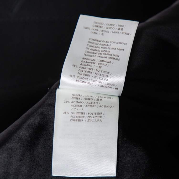 Pre Owned Gucci Black Wool Outline Stitch Detailed Blazer XS