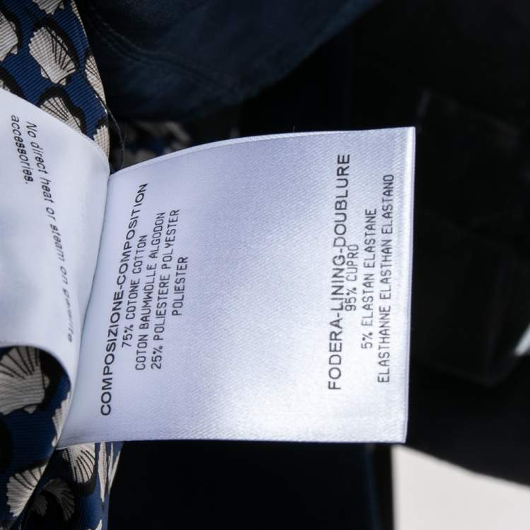 Pre Owned Gucci Navy Blue Cotton Toggle Button Jacket S