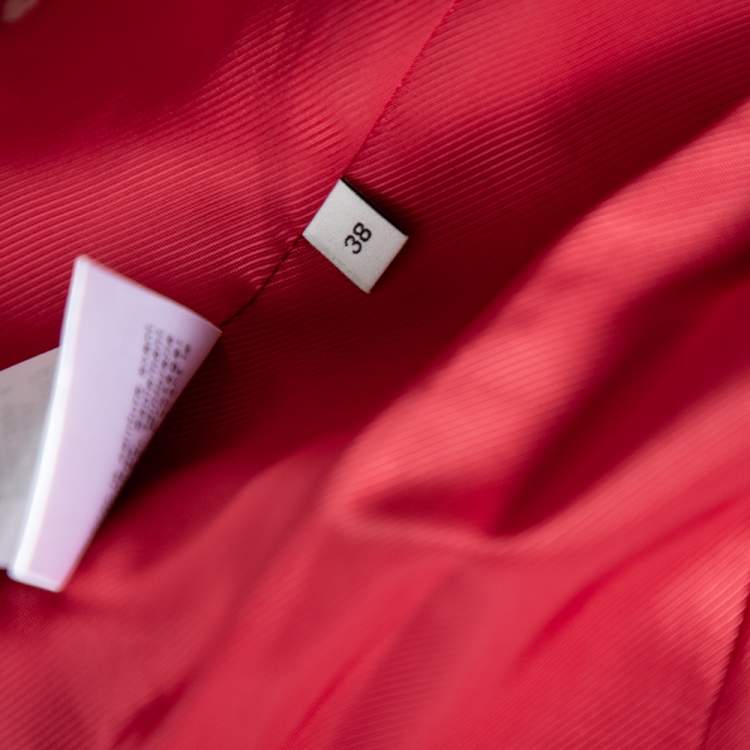 مملوكة مسبقًا Gucci Red Logo Jacquard-Leather Belted Trench Coat S